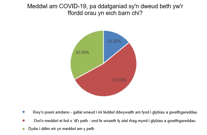 Meddwl am COVID 19 pa ddatganiad sy'n dweud beth yw'r ffordd orau yn eich barn chi?